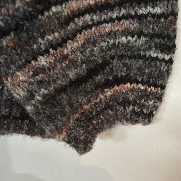 Express Oversized Heather Gray Black Boat Neck Wool Blend Knit Pullover Sweater - Picture 2 of 9